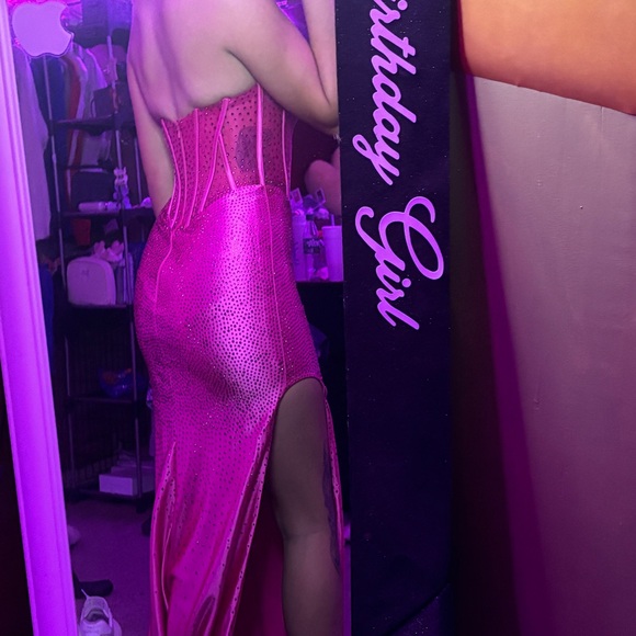 Hot pink prom dress and matching shoes! - Picture 4 of 5